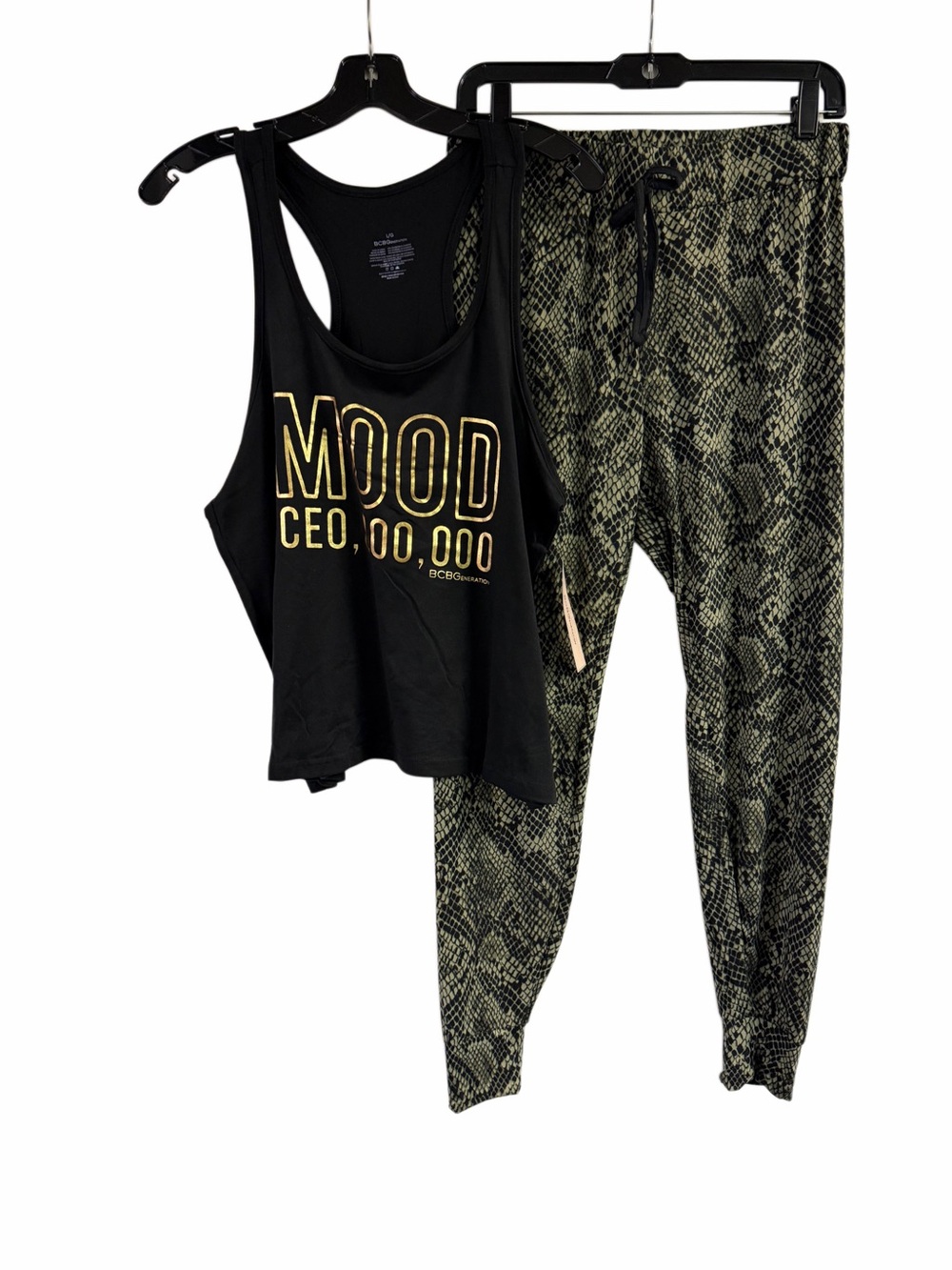NWT BCBG BCBGeneration Mood CEO Pajama Tank & Jogger Set Size L